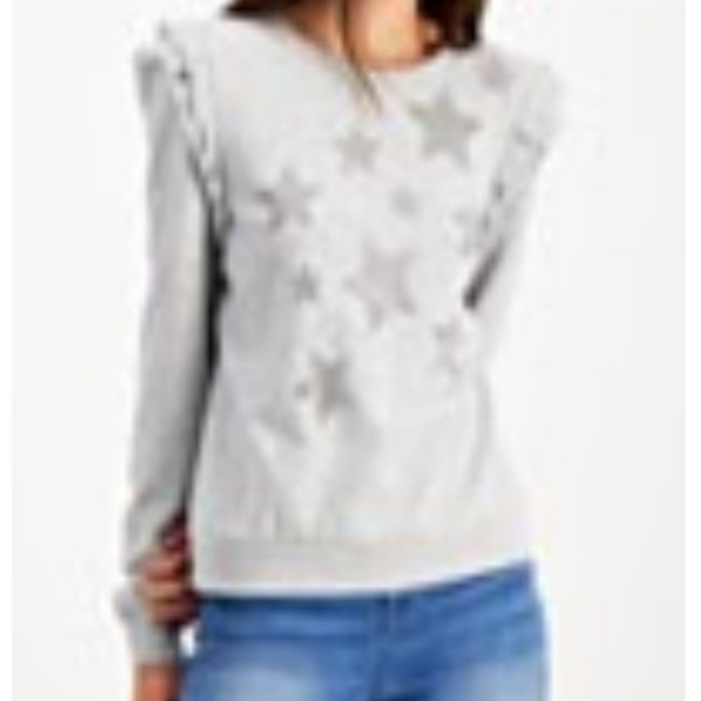 INC Ruffled Top Sweatshirt Grey color